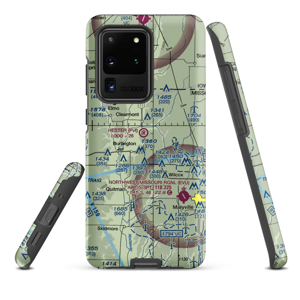 Hester Airport (MU09) VFR Sectional Samsung Phone Case Samsung Galaxy S20 Ultra model shown