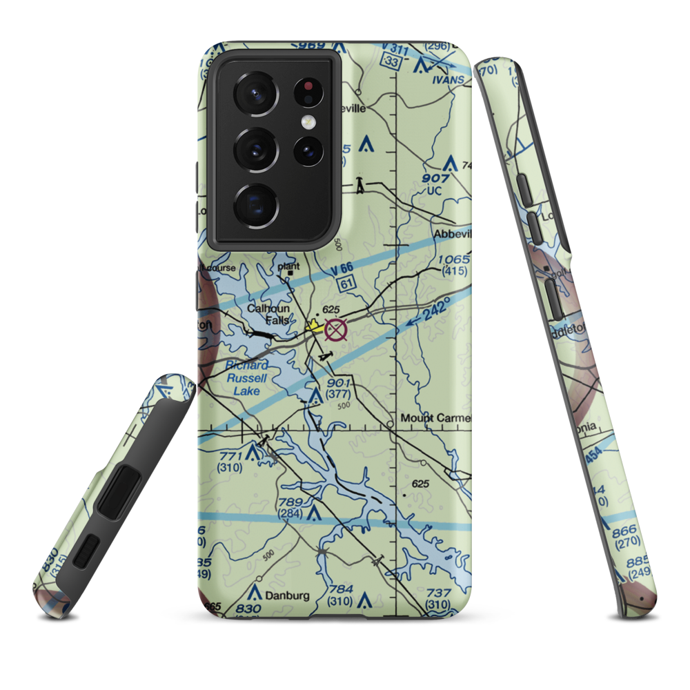 Hester Memorial Airport (0A2) VFR Sectional Samsung Phone Case Samsung Galaxy S21 Ultra model shown
