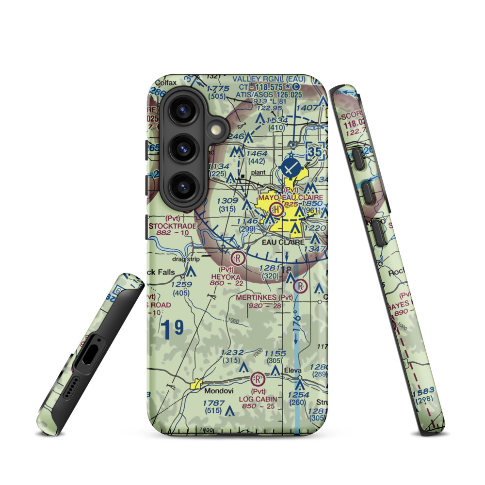 Heyoka Field (53WI) VFR Sectional Samsung Phone Case Samsung Galaxy S24 model shown