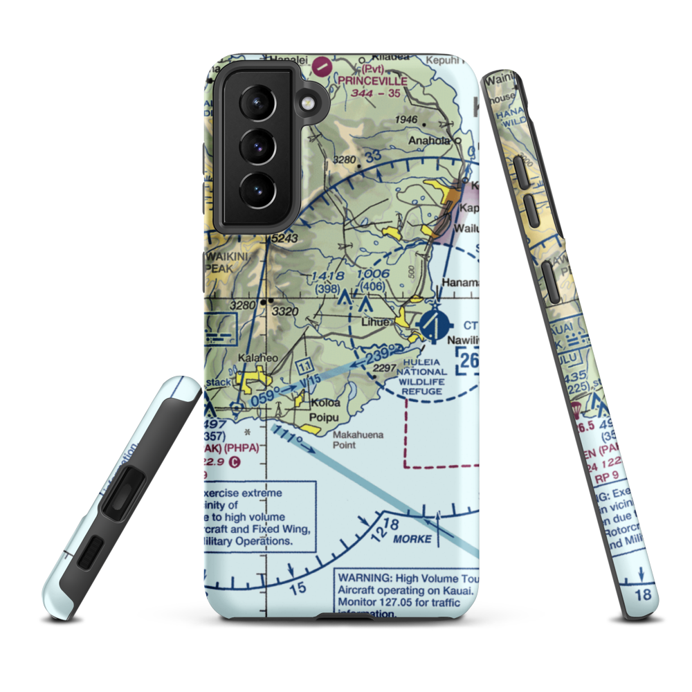 Hi 23 Airstrip (HI46) VFR Sectional Samsung Phone Case Samsung Galaxy S21 Plus model shown