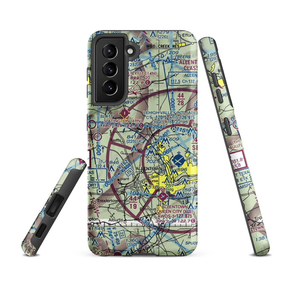 Hi-Vu Airport (PA65) VFR Sectional Samsung Phone Case Samsung Galaxy S21 FE model shown
