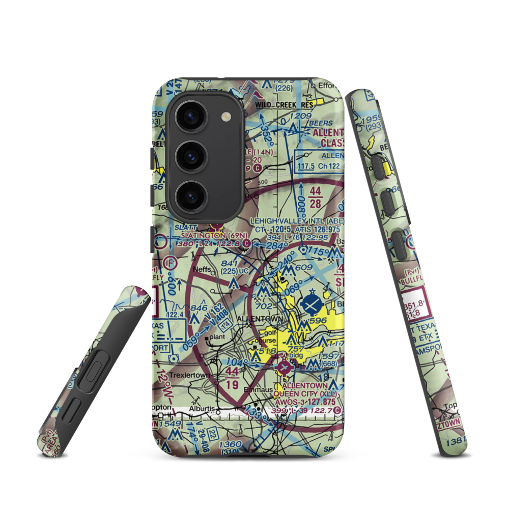 Hi-Vu Airport (PA65) VFR Sectional Samsung Phone Case Samsung Galaxy S23 model shown