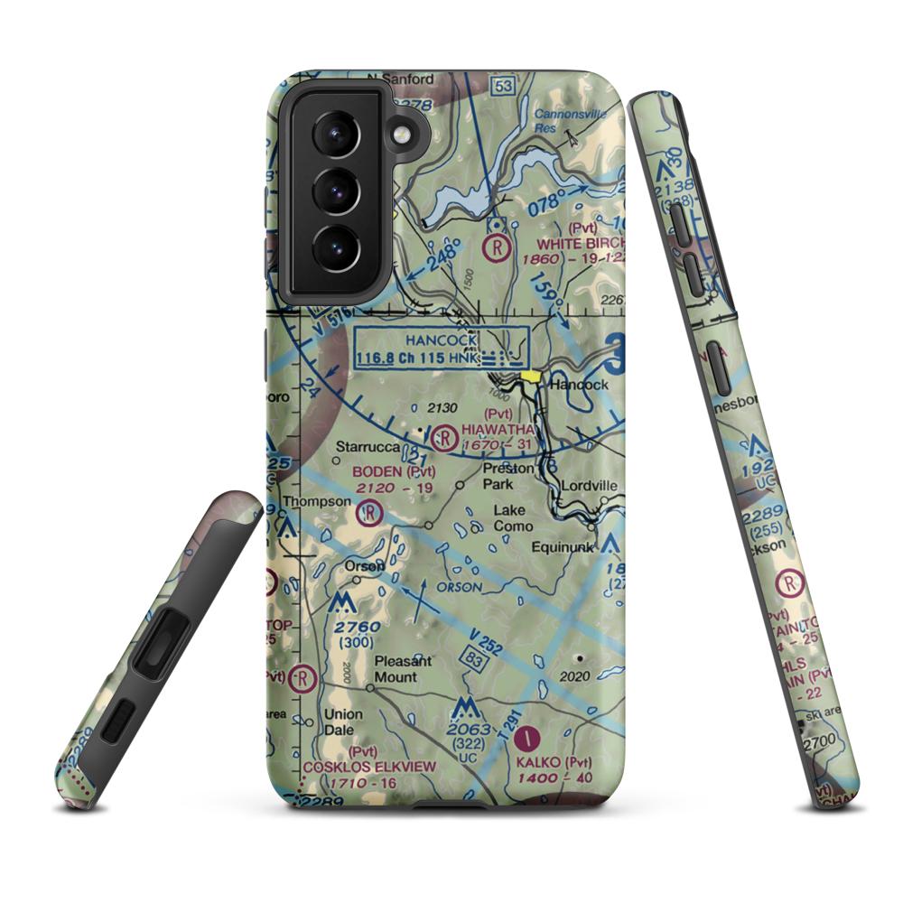 Hiawatha Airport (4PA6) VFR Sectional Samsung Phone Case Samsung Galaxy S21 Plus model shown