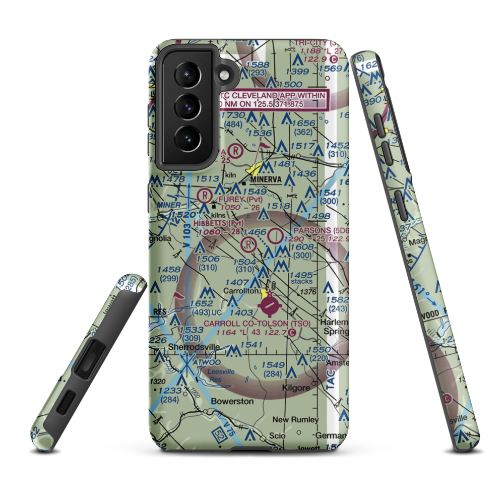 Hibbetts Airport (OI11) VFR Sectional Samsung Phone Case Samsung Galaxy S21 Plus model shown