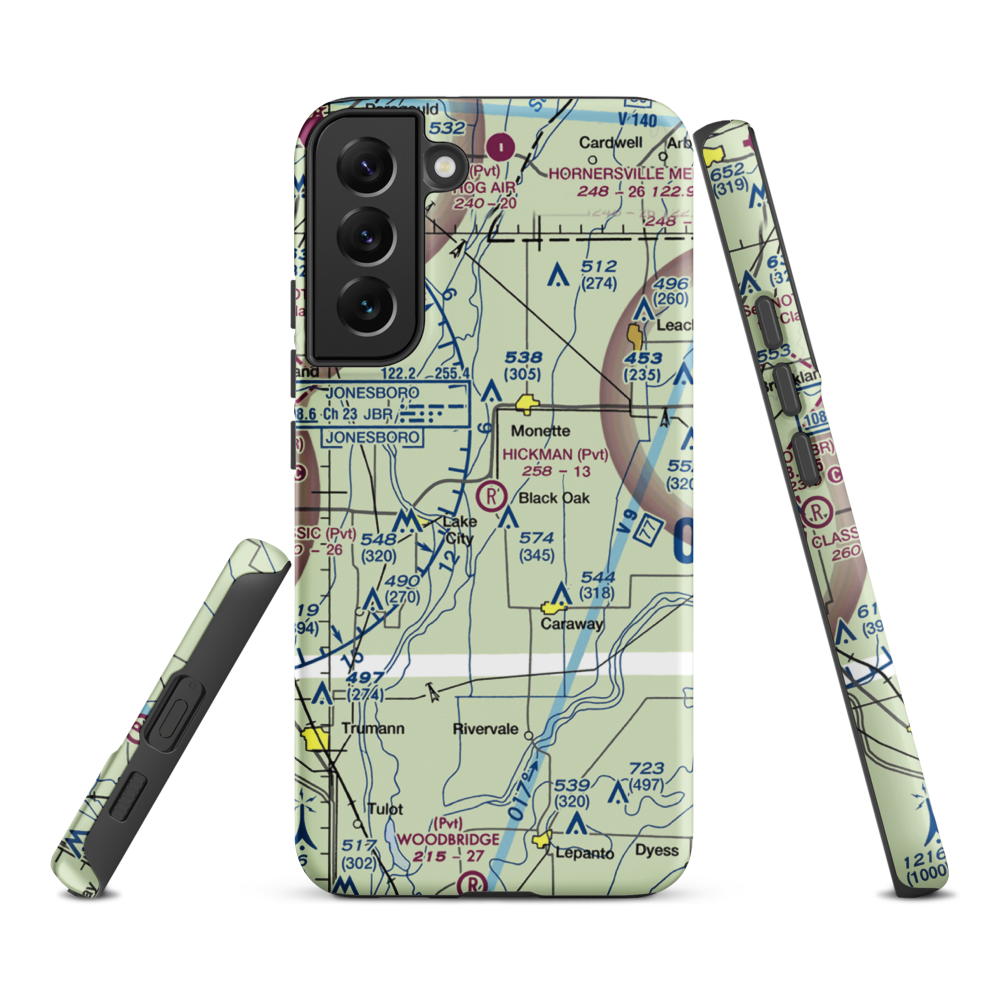 Hickman Airport (2AR8) VFR Sectional Samsung Phone Case Samsung Galaxy S22 Plus model shown