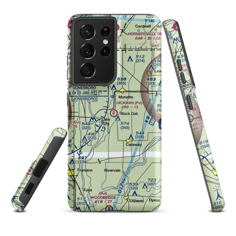 Hickman Airport (2AR8) VFR Sectional Samsung Phone Case Samsung Galaxy S21 Ultra model shown