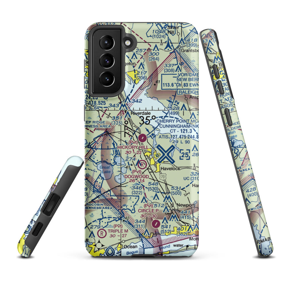 Hickory Hill Airport (62NC) VFR Sectional Samsung Phone Case Samsung Galaxy S21 Plus model shown
