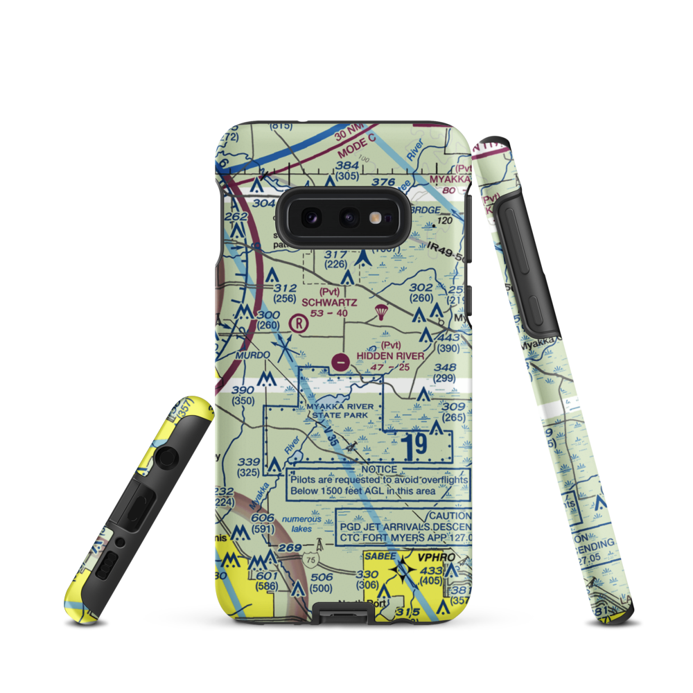 Hidden River Airport (22FA) VFR Sectional Samsung Phone Case Samsung Galaxy S10 Plus model shown