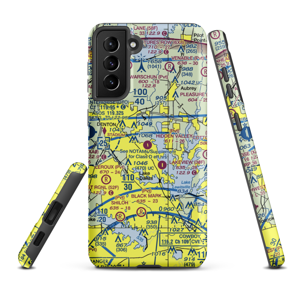 Hidden Valley Airpark (5TX0) VFR Sectional Samsung Phone Case Samsung Galaxy S21 Plus model shown