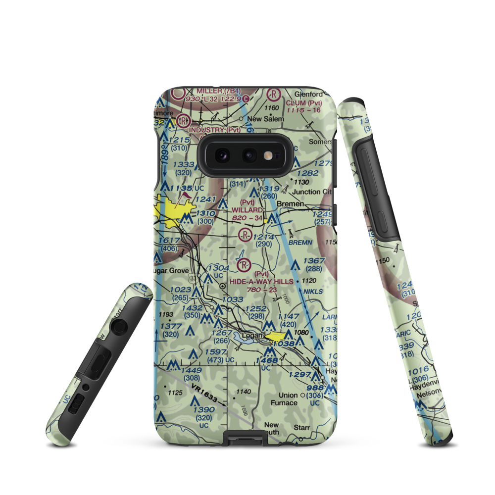 Hide-A-Way Hills Resort Airport (11OA) VFR Sectional Samsung Phone Case Samsung Galaxy S10e model shown