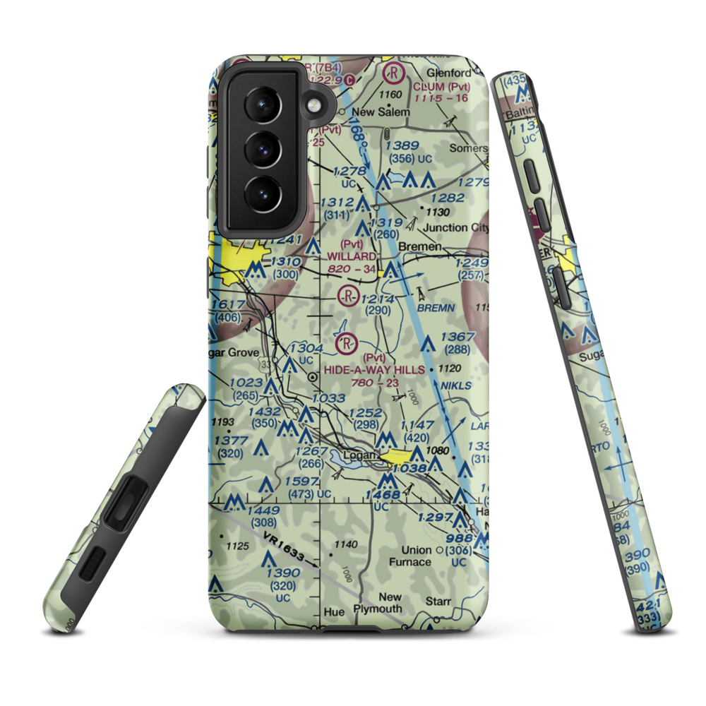 Hide-A-Way Hills Resort Airport (11OA) VFR Sectional Samsung Phone Case Samsung Galaxy S21 FE model shown