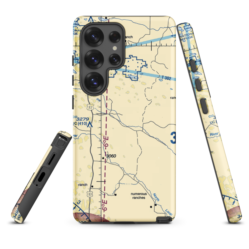Higgins Bros Airport (1NE0) VFR Sectional Samsung Phone Case Samsung Galaxy S25 Ultra model shown