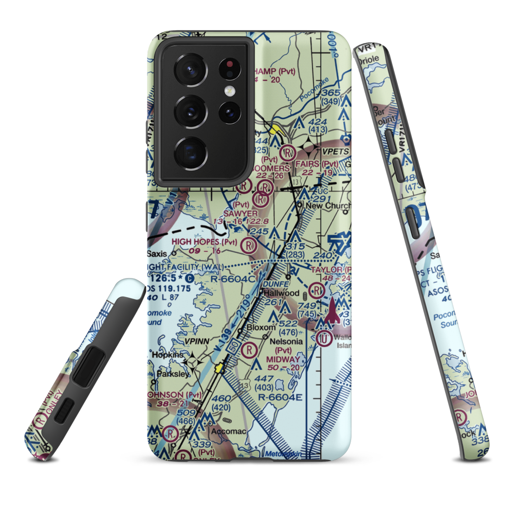 High Hopes Airport (VA41) VFR Sectional Samsung Phone Case Samsung Galaxy S21 Ultra model shown