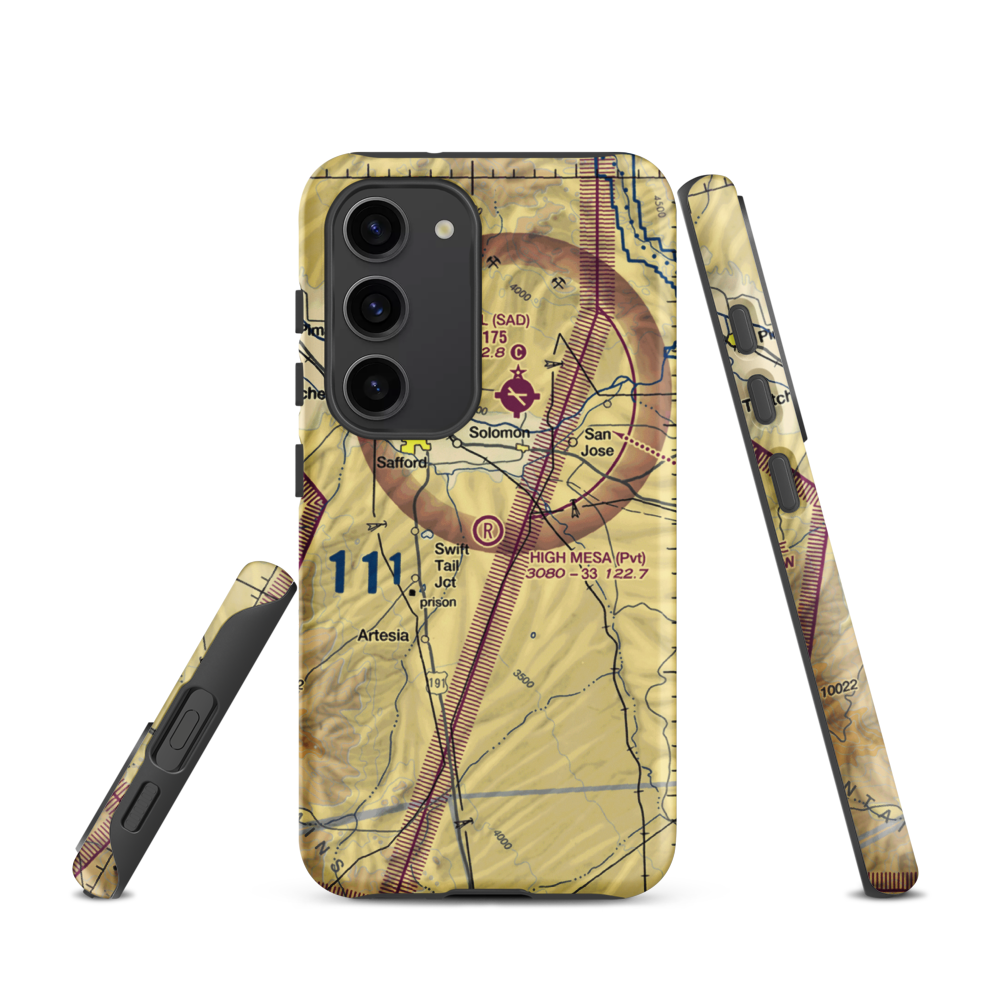 High Mesa Airpark (3AZ8) VFR Sectional Samsung Phone Case Samsung Galaxy S23 model shown
