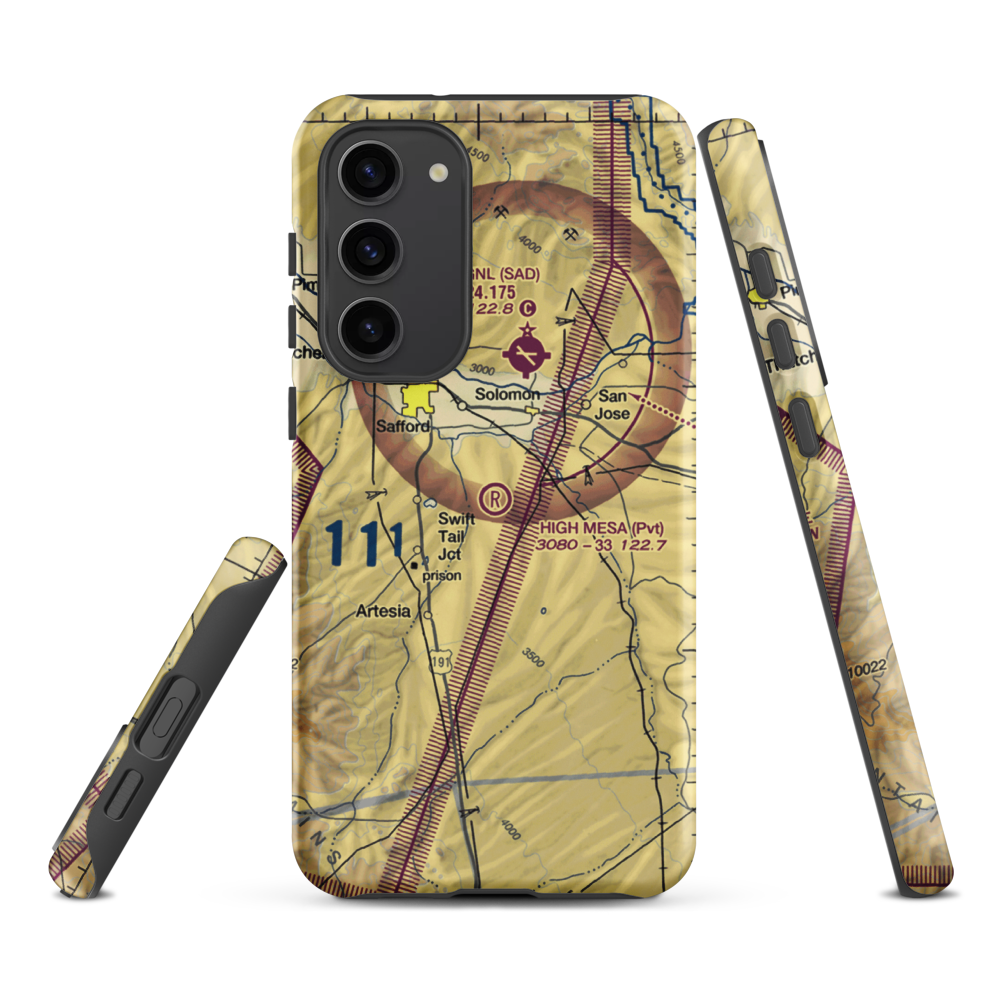 High Mesa Airpark (3AZ8) VFR Sectional Samsung Phone Case Samsung Galaxy S23 Plus model shown