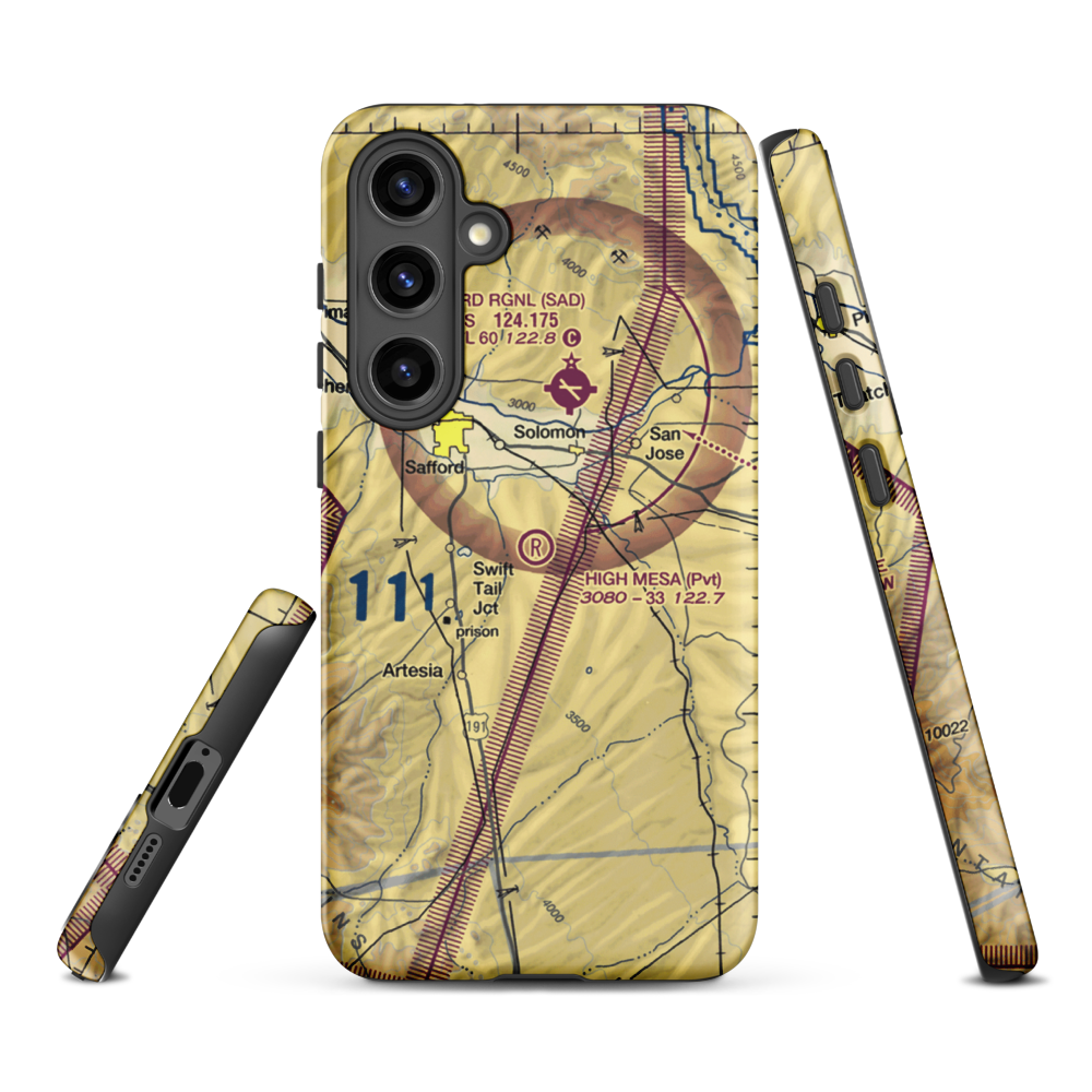 High Mesa Airpark (3AZ8) VFR Sectional Samsung Phone Case Samsung Galaxy S24 Plus model shown