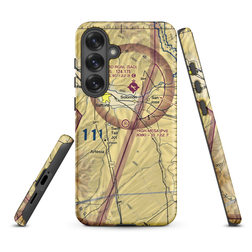 High Mesa Airpark (3AZ8) VFR Sectional Samsung Phone Case Samsung Galaxy S25 Plus model shown