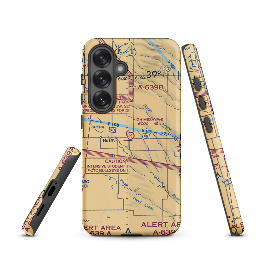 High Mesa Airport (23CO) VFR Sectional Samsung Phone Case Samsung Galaxy S25 model shown