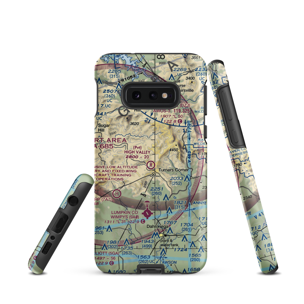 High Valley Airpark (GA87) VFR Sectional Samsung Phone Case Samsung Galaxy S10e model shown