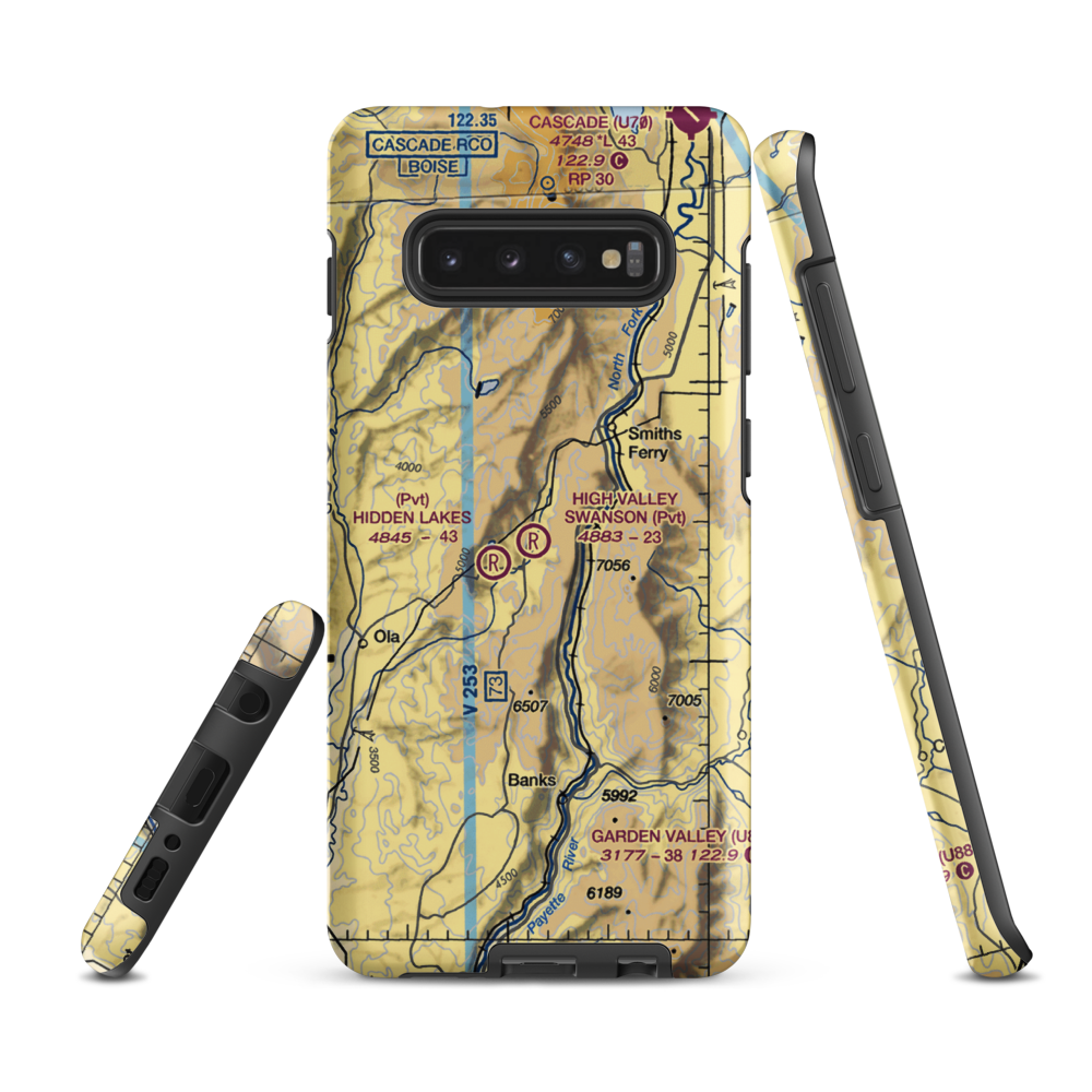 High Valley Swanson Airport (ID35) VFR Sectional Samsung Phone Case Samsung Galaxy S10 Plus model shown