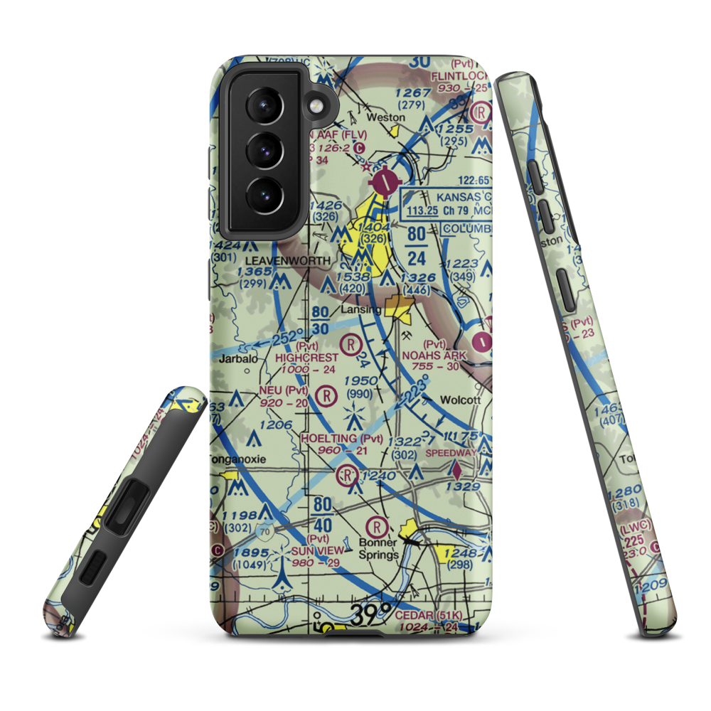 Highcrest Air Park (SN83) VFR Sectional Samsung Phone Case Samsung Galaxy S21 FE model shown