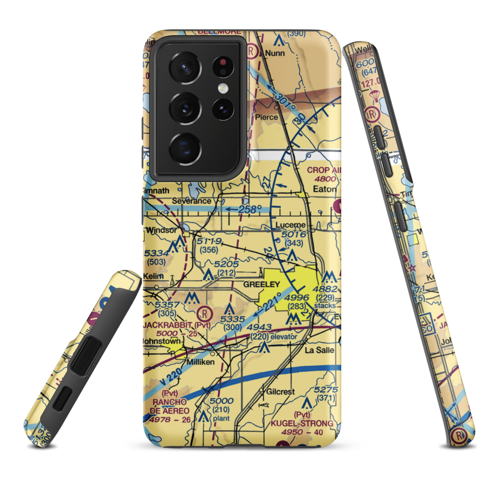 Highline Farm Airstrip (67CO) VFR Sectional Samsung Phone Case Samsung Galaxy S21 Ultra model shown