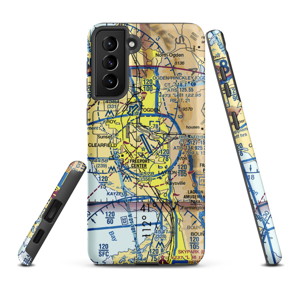 Hill Air Force Base (HIF) VFR Sectional Samsung Phone Case Samsung Galaxy S21 Plus model shown