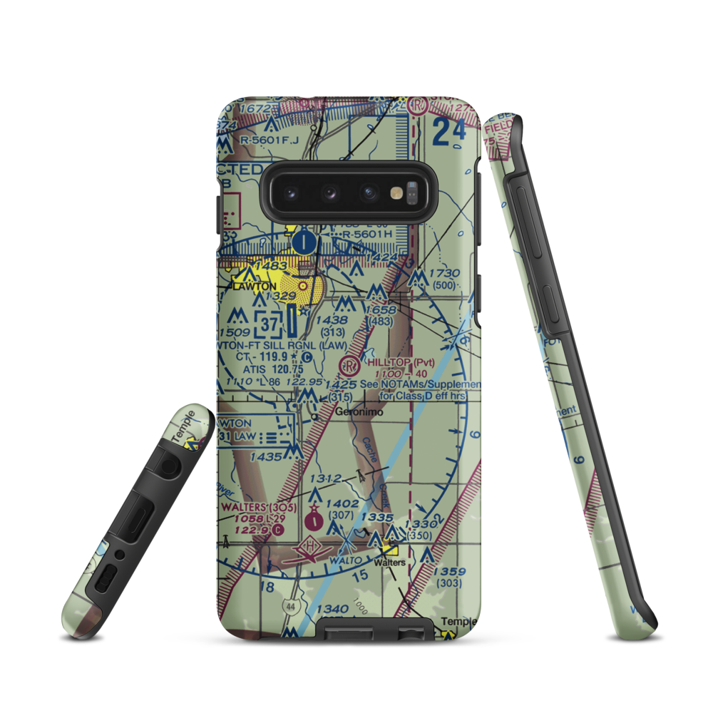 Hill Top Private Airport (OK08) VFR Sectional Samsung Phone Case Samsung Galaxy S10 model shown