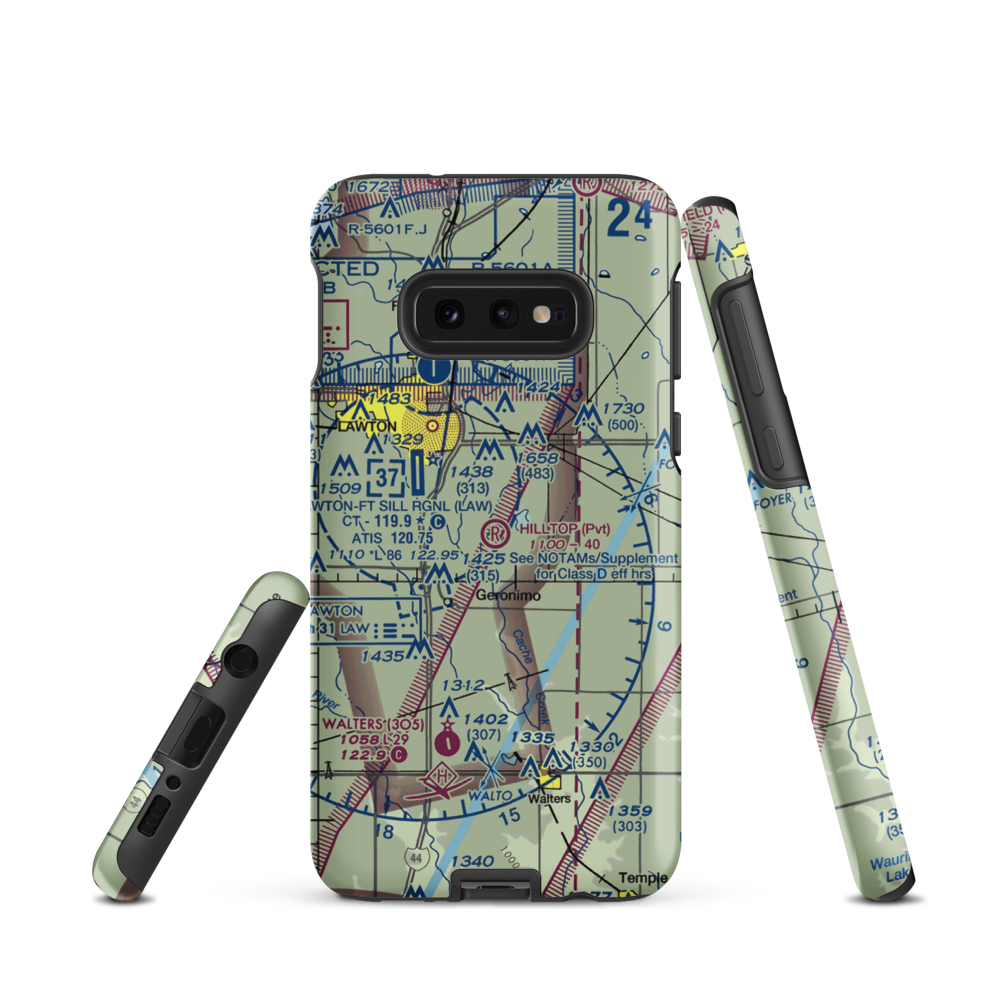 Hill Top Private Airport (OK08) VFR Sectional Samsung Phone Case Samsung Galaxy S10 Plus model shown