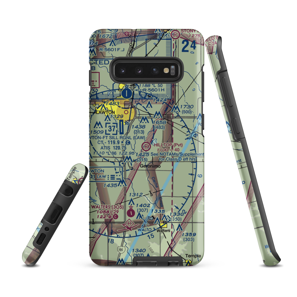 Hill Top Private Airport (OK08) VFR Sectional Samsung Phone Case Samsung Galaxy S10e model shown