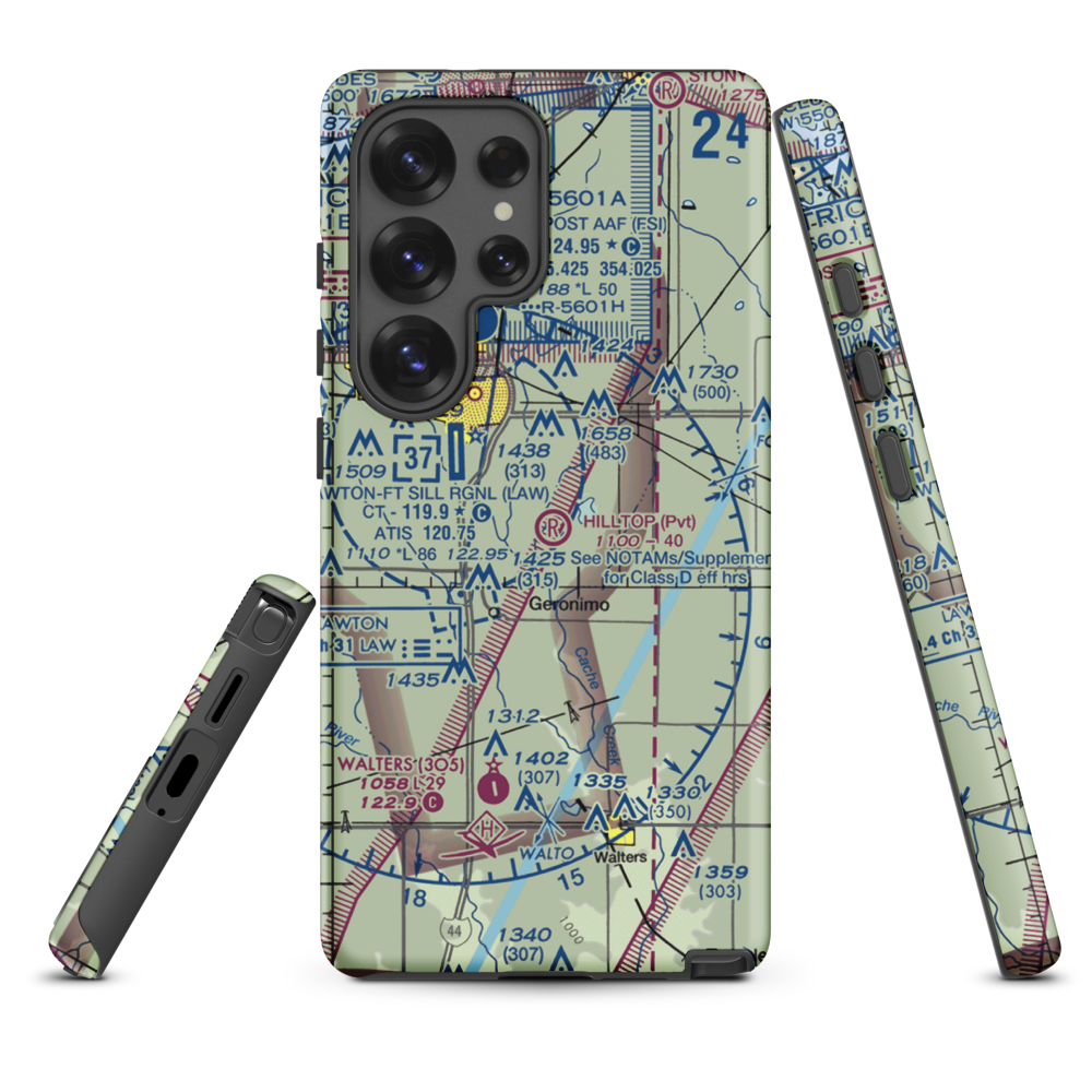 Hill Top Private Airport (OK08) VFR Sectional Samsung Phone Case Samsung Galaxy S25 Ultra model shown
