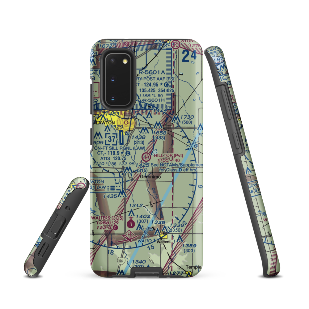 Hill Top Private Airport (OK08) VFR Sectional Samsung Phone Case Samsung Galaxy S20 model shown