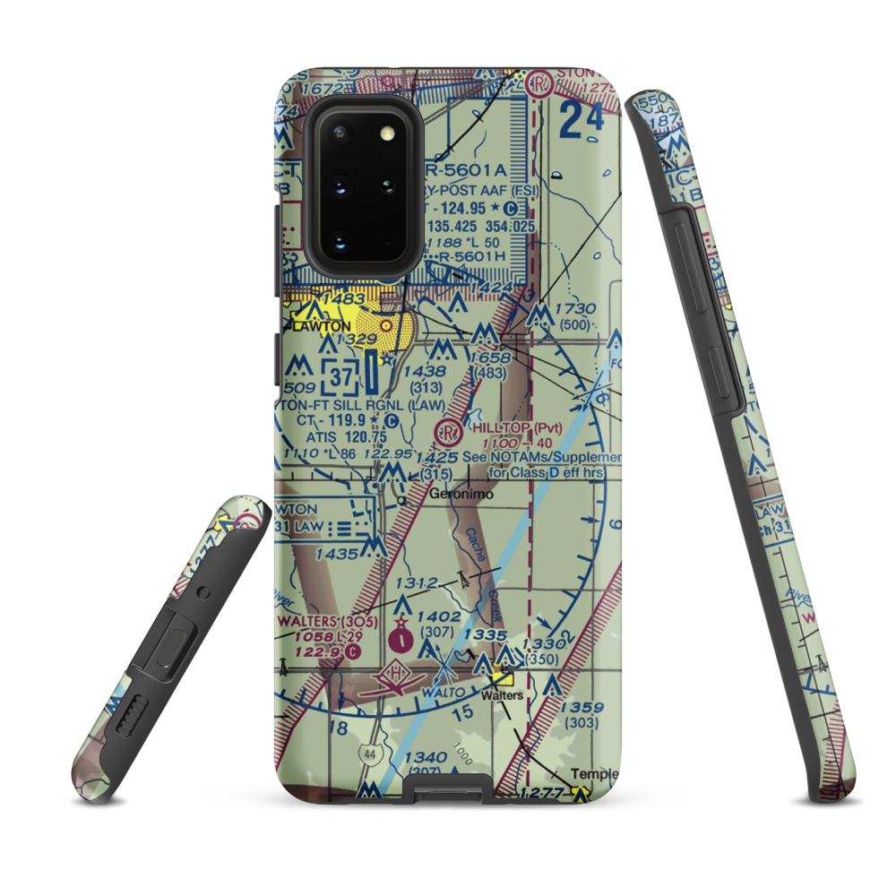 Hill Top Private Airport (OK08) VFR Sectional Samsung Phone Case Samsung Galaxy S20 Plus model shown