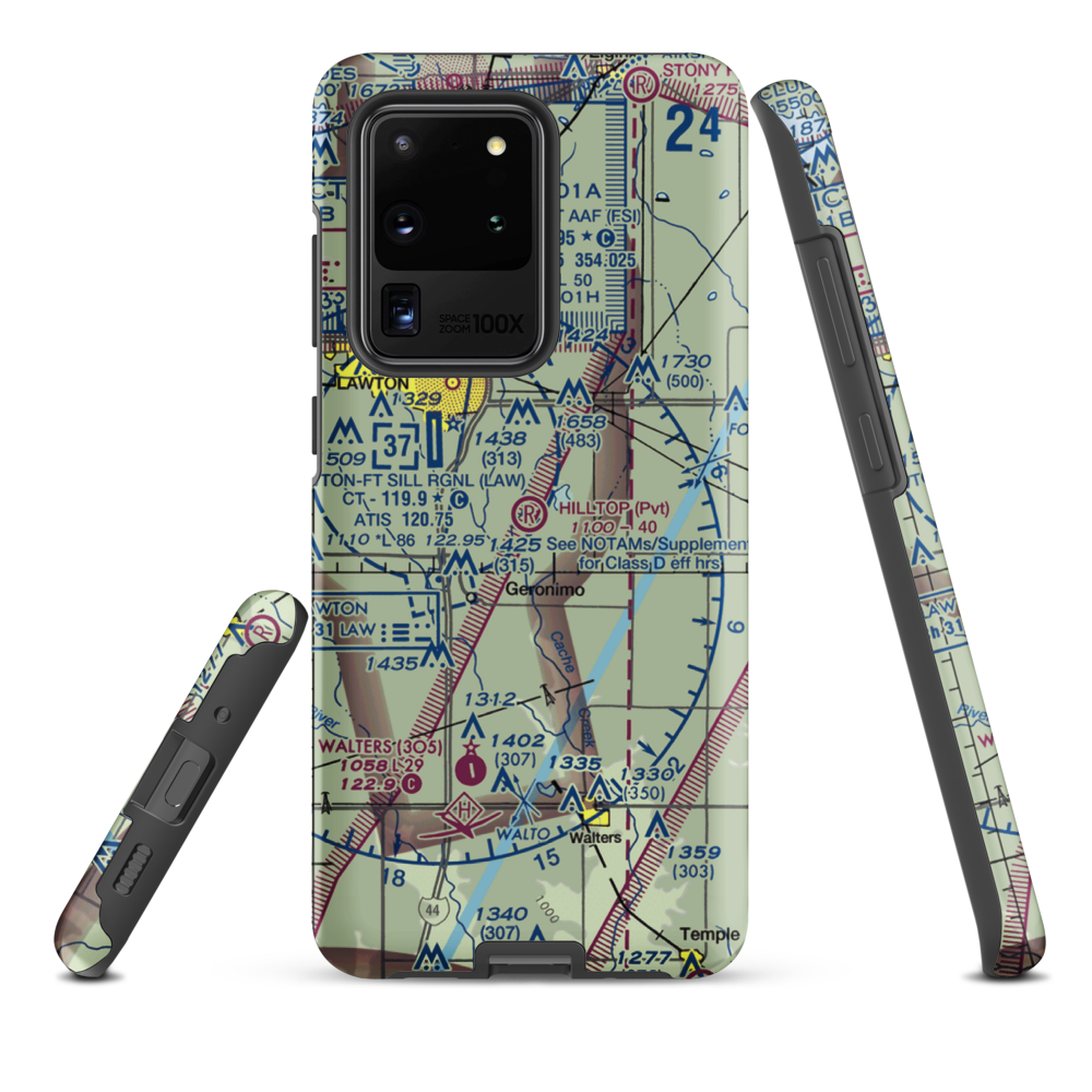 Hill Top Private Airport (OK08) VFR Sectional Samsung Phone Case Samsung Galaxy S20 Ultra model shown