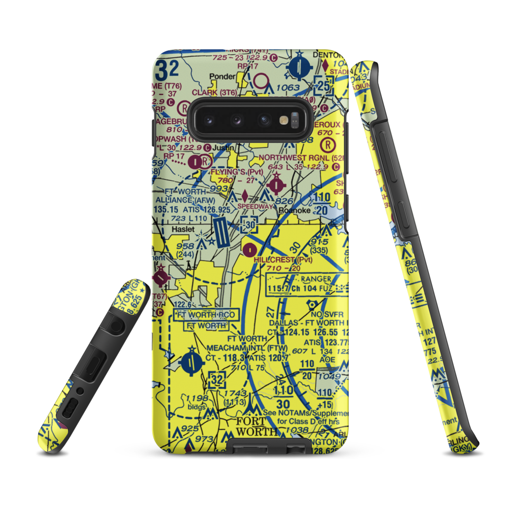 Hillcrest Airport (7TX4) VFR Sectional Samsung Phone Case Samsung Galaxy S10 Plus model shown