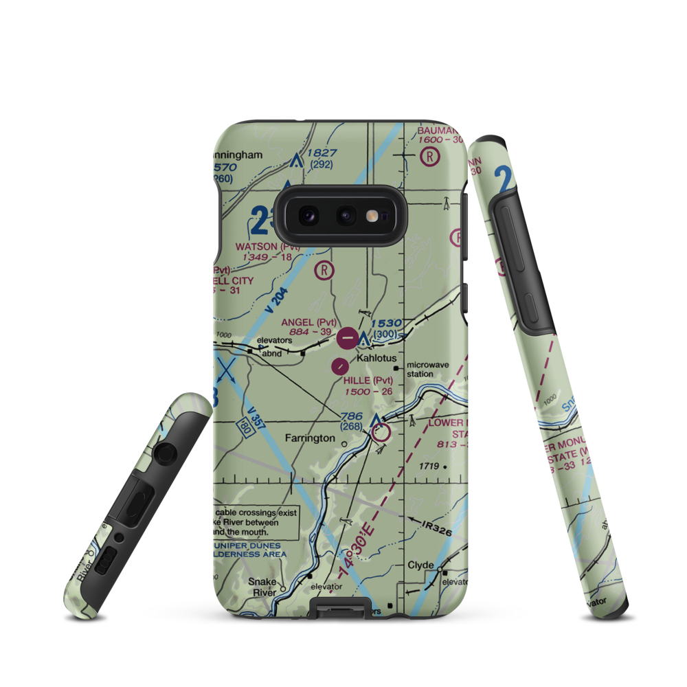 Hille-Kimp Airstrip (4WA6) VFR Sectional Samsung Phone Case Samsung Galaxy S10 Plus model shown
