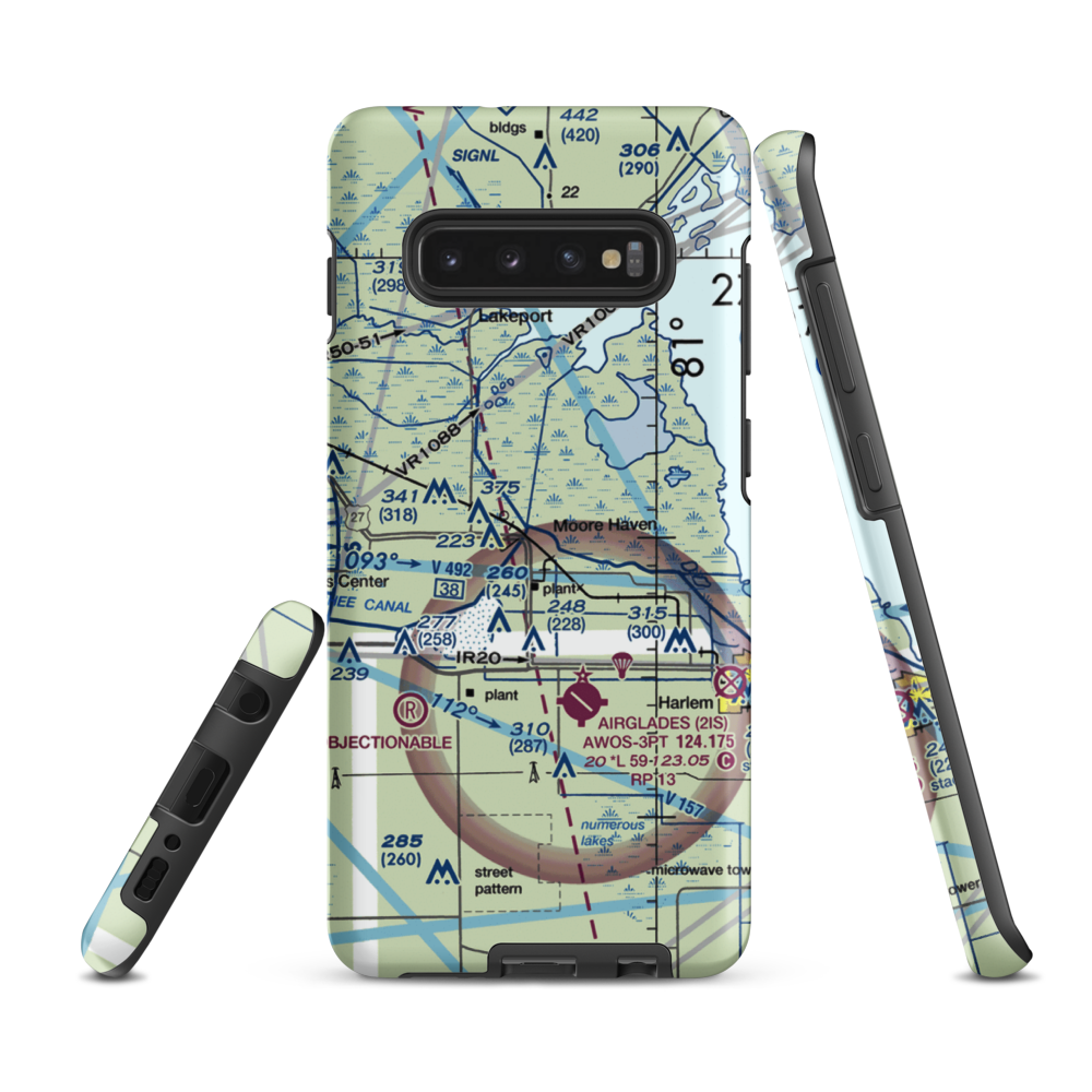 Hilliard's Private Airport (FD96) VFR Sectional Samsung Phone Case Samsung Galaxy S10 Plus model shown