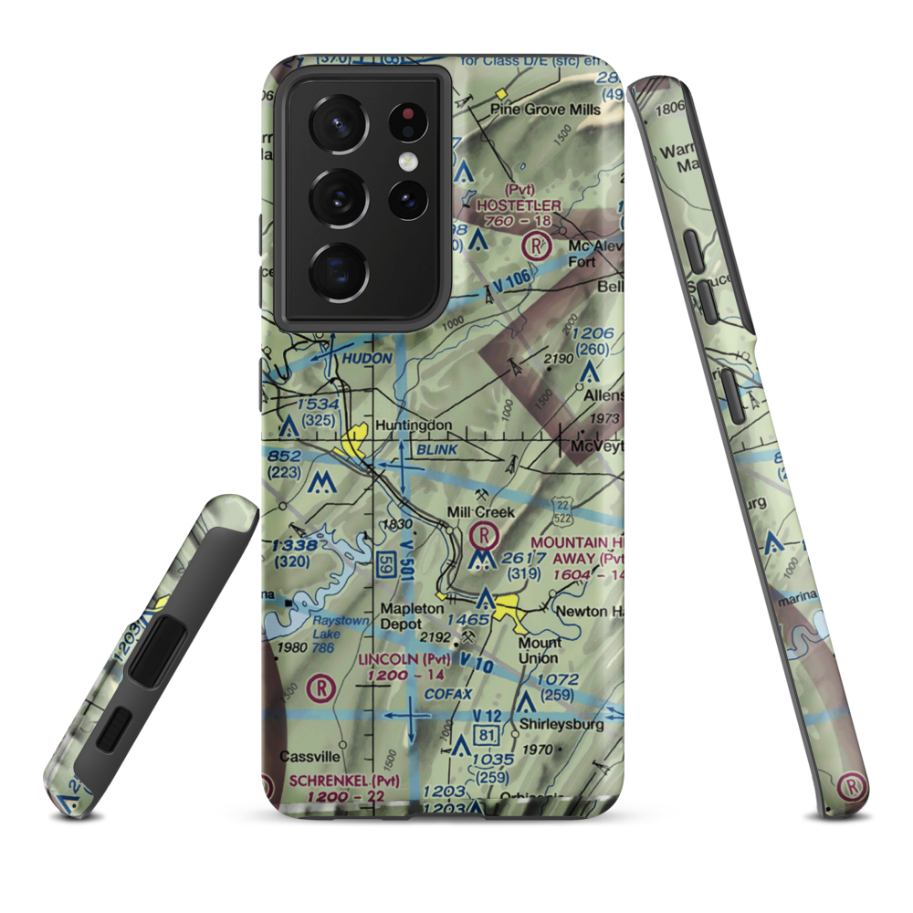 Hilling International Airport (PN64) VFR Sectional Samsung Phone Case Samsung Galaxy S21 Ultra model shown