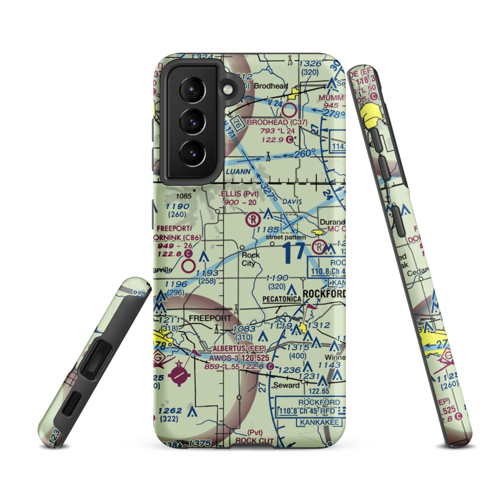 Hillman Airport (LL91) VFR Sectional Samsung Phone Case Samsung Galaxy S21 FE model shown