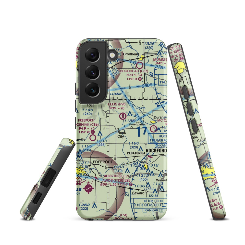 Hillman Airport (LL91) VFR Sectional Samsung Phone Case Samsung Galaxy S22 model shown