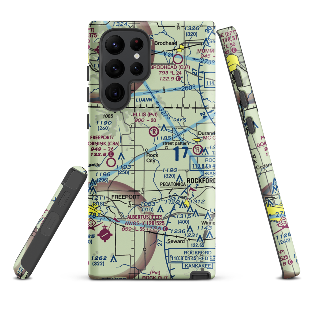Hillman Airport (LL91) VFR Sectional Samsung Phone Case Samsung Galaxy S22 Ultra model shown
