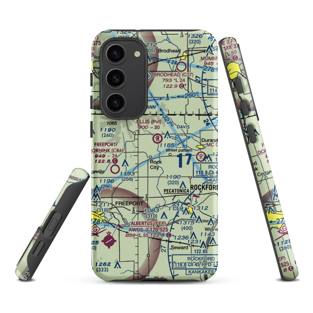 Hillman Airport (LL91) VFR Sectional Samsung Phone Case Samsung Galaxy S23 Plus model shown