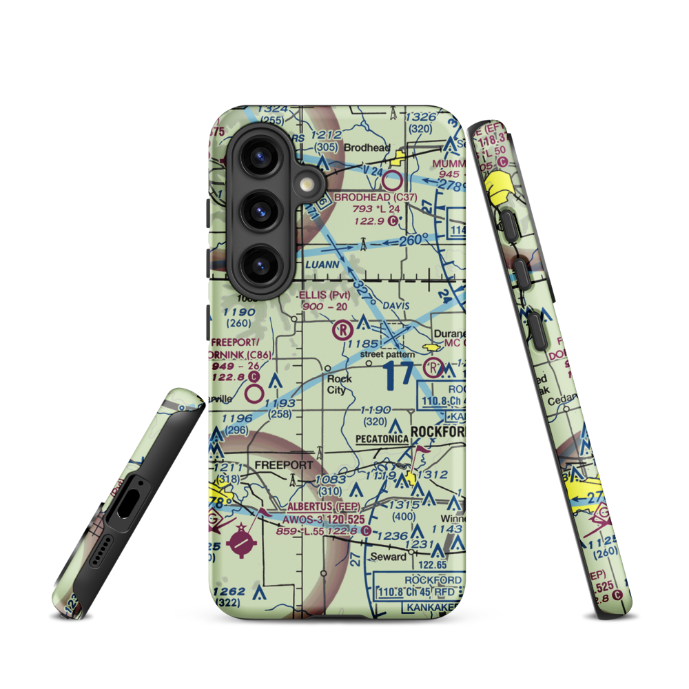 Hillman Airport (LL91) VFR Sectional Samsung Phone Case Samsung Galaxy S24 model shown