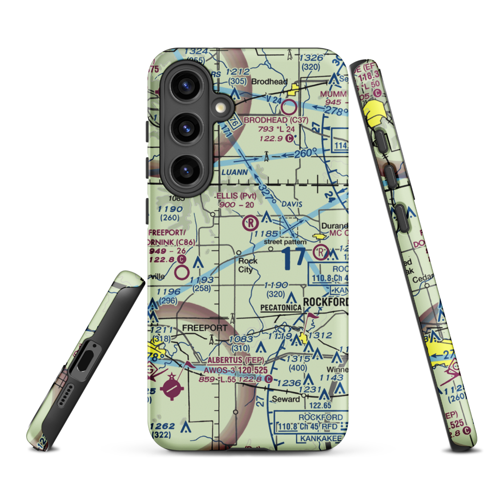 Hillman Airport (LL91) VFR Sectional Samsung Phone Case Samsung Galaxy S24 Plus model shown