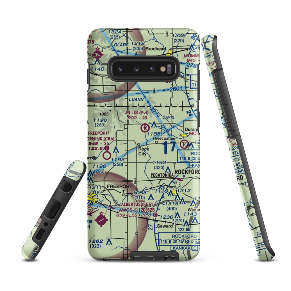 Hillman Airport (LL91) VFR Sectional Samsung Phone Case Samsung Galaxy S10 Plus model shown