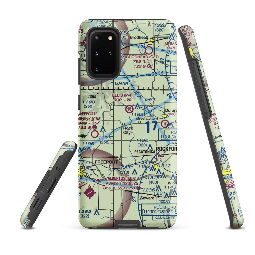 Hillman Airport (LL91) VFR Sectional Samsung Phone Case Samsung Galaxy S20 Plus model shown