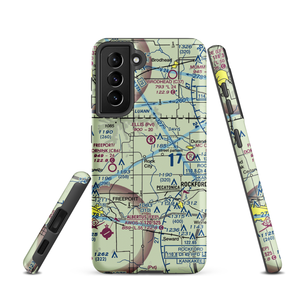Hillman Airport (LL91) VFR Sectional Samsung Phone Case Samsung Galaxy S21 model shown