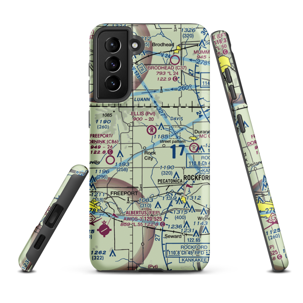 Hillman Airport (LL91) VFR Sectional Samsung Phone Case Samsung Galaxy S21 Plus model shown