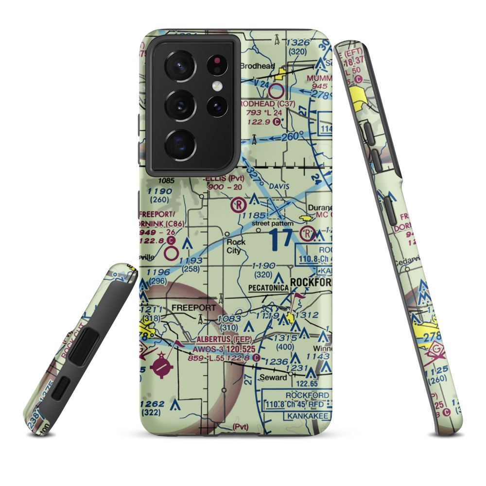 Hillman Airport (LL91) VFR Sectional Samsung Phone Case Samsung Galaxy S21 Plus model shown