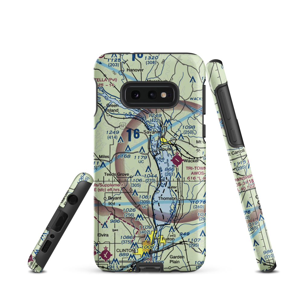 Hillside Stables Airport (13IA) VFR Sectional Samsung Phone Case Samsung Galaxy S10 Plus model shown